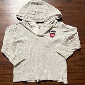 OshKosh B'gosh Light Gray Kids Hoodie with Red Patch